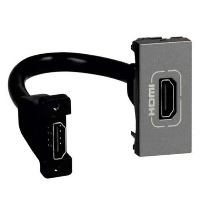 Legrand Arteor 1 Module Magnesium Preterminated HDMI 1.4 Socket, 5725 96
