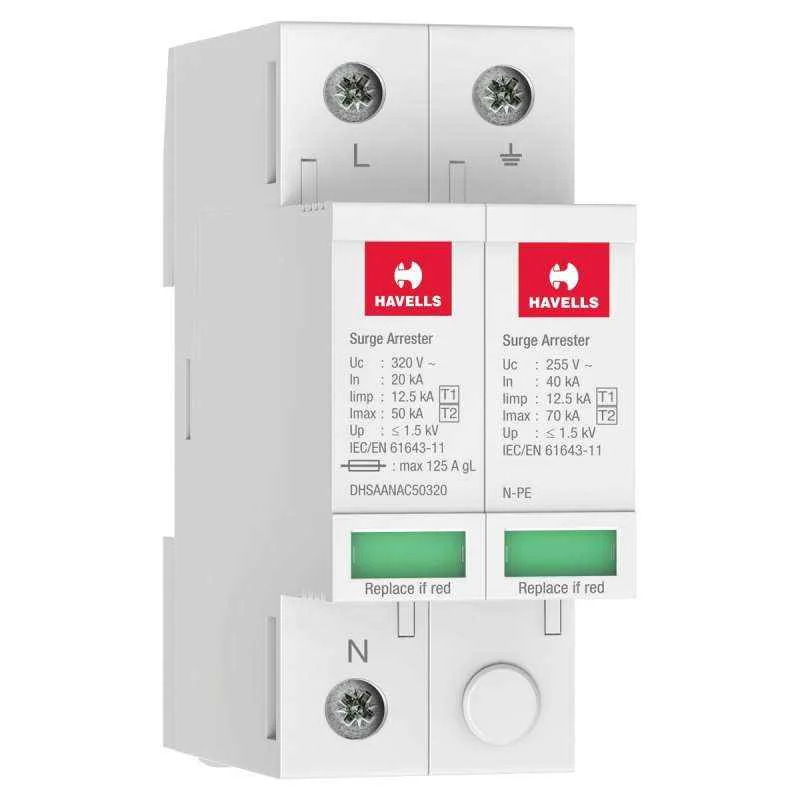 Havells 1 & 2 Type Single Pole & Neutral AC Surge Protection Devices, DHSAANAC50320