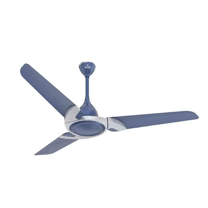 Polycab Tryst 75W 400rpm Blue Silver Ceiling Fan, FCEPRST271M, Sweep: 1200 mm (Pack of 2)
