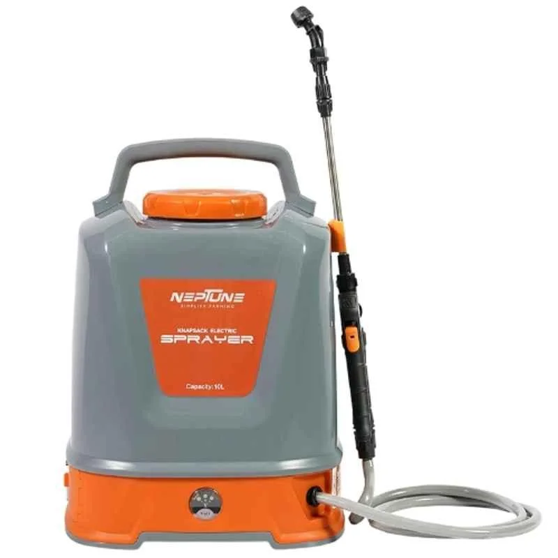 Neptune Max-10 12V Lithium-Ion Battery Powered Garden Sprayer with 10 Litre Tank Capacity, Waist Supporting Guard & 2 Spray Nozzles for Farming & Garden