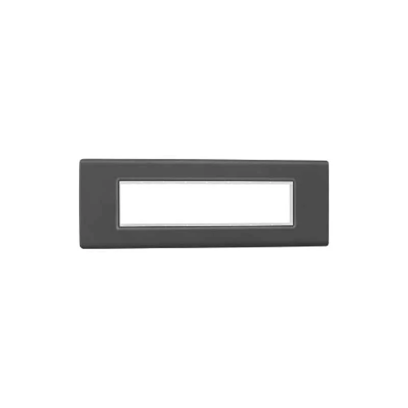 Legrand Allzy 8 Module Polycarbonate Matt Black Cover Plate with Frame, 681316
