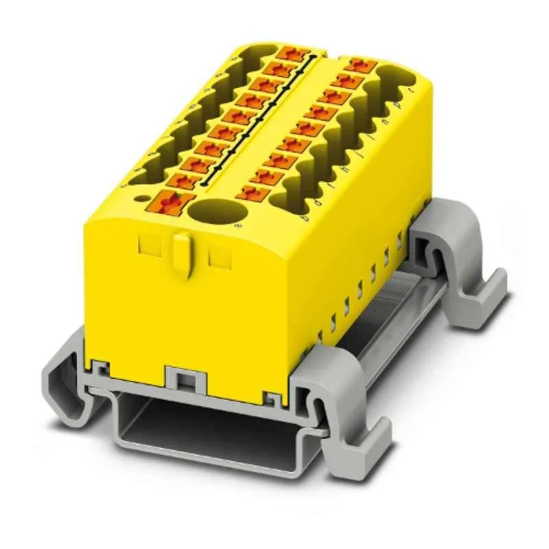 Phoenix Contact PTFIX 6/18X2,5-NS35A YE 690V Polyamide Yellow Distribution Block, 3273248