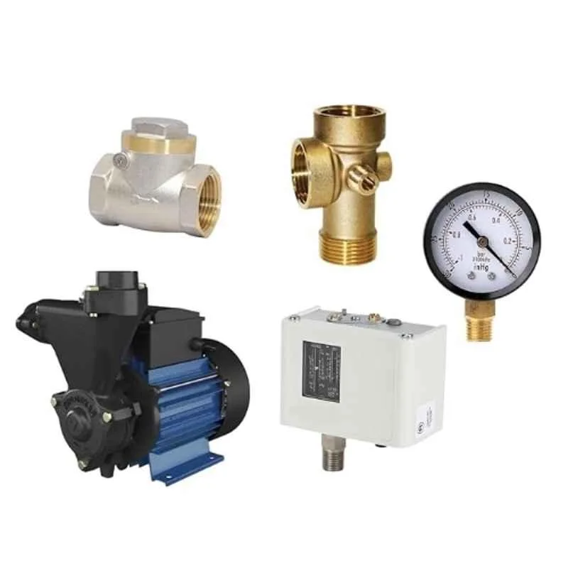 Kirloskar Anisa-I Bronze 1HP Orange Domestic Self Priming Water Pump with Plumbing Accessories