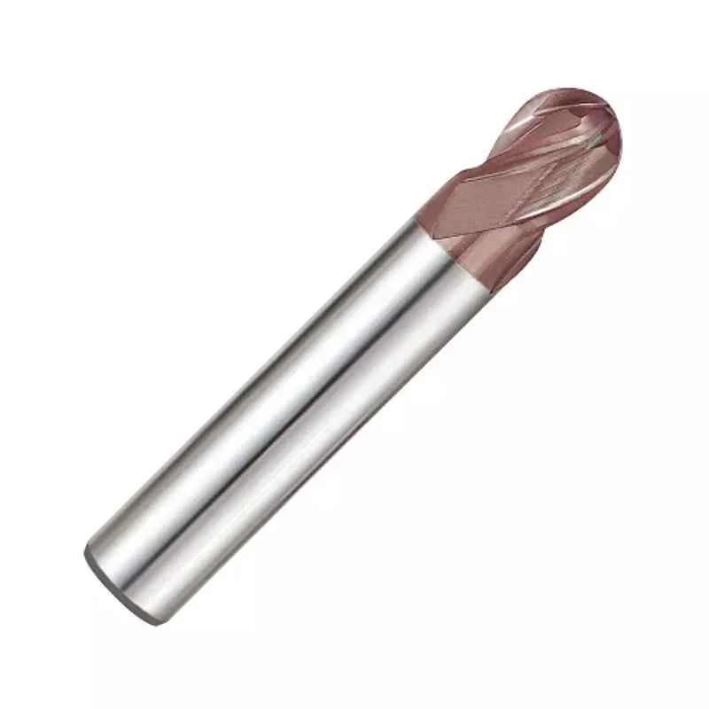 Dolphin 0.8mm 4 Flute 55 HRC Ball Solid Carbide End Mill, Overall Length: 80 mm