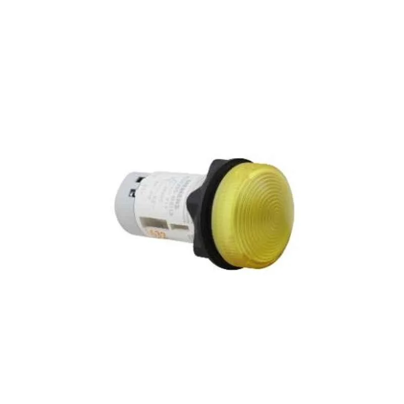 Siemens 24-240 V AC & 24-220V DC Wide Band Compact LED Yellow Indicating Lamp, 3SB5235-6HD14