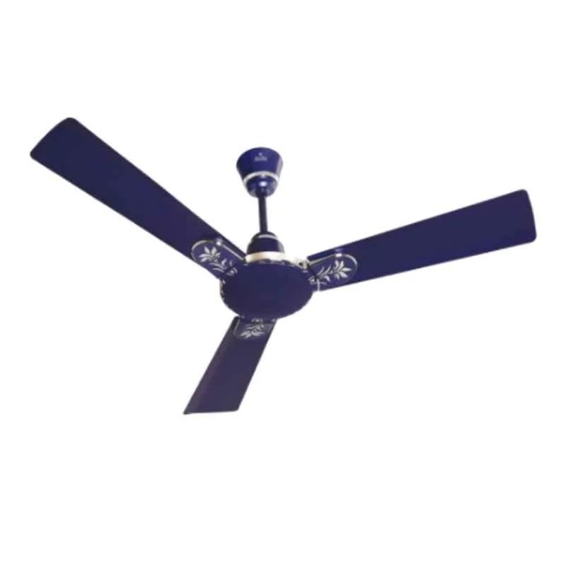 Polycab Eleganz Floral Purocoat 75W 400rpm Indigo Blue Premium Ceiling Fan, FCEPRST214M, Sweep: 1200 mm