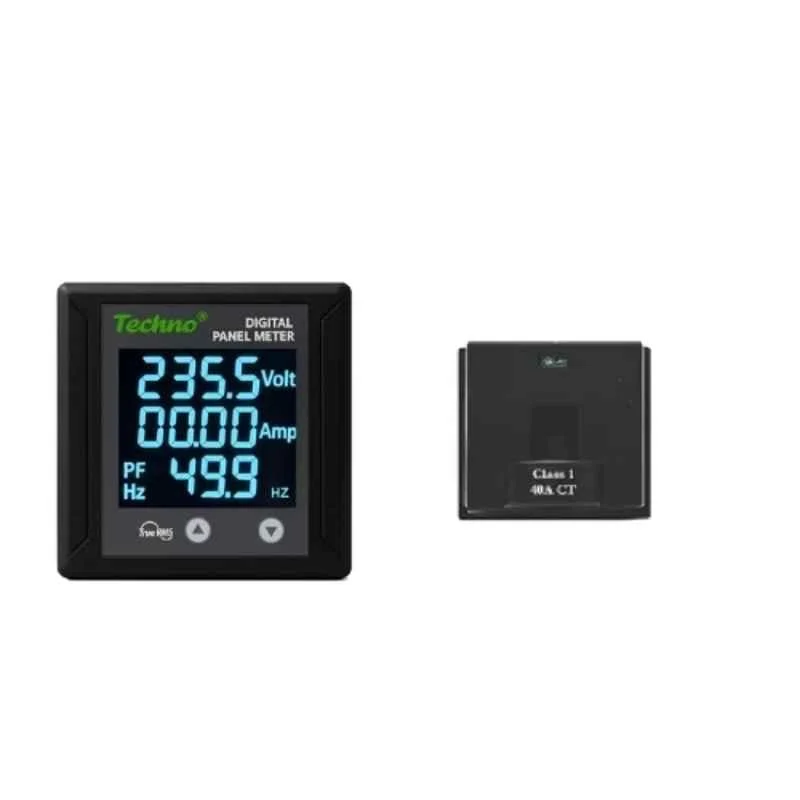Techno 40A Polycarbonate Single Phase Multifunctional Digital Panel Meter with Inbuilt CT, TMCB 040-MFM