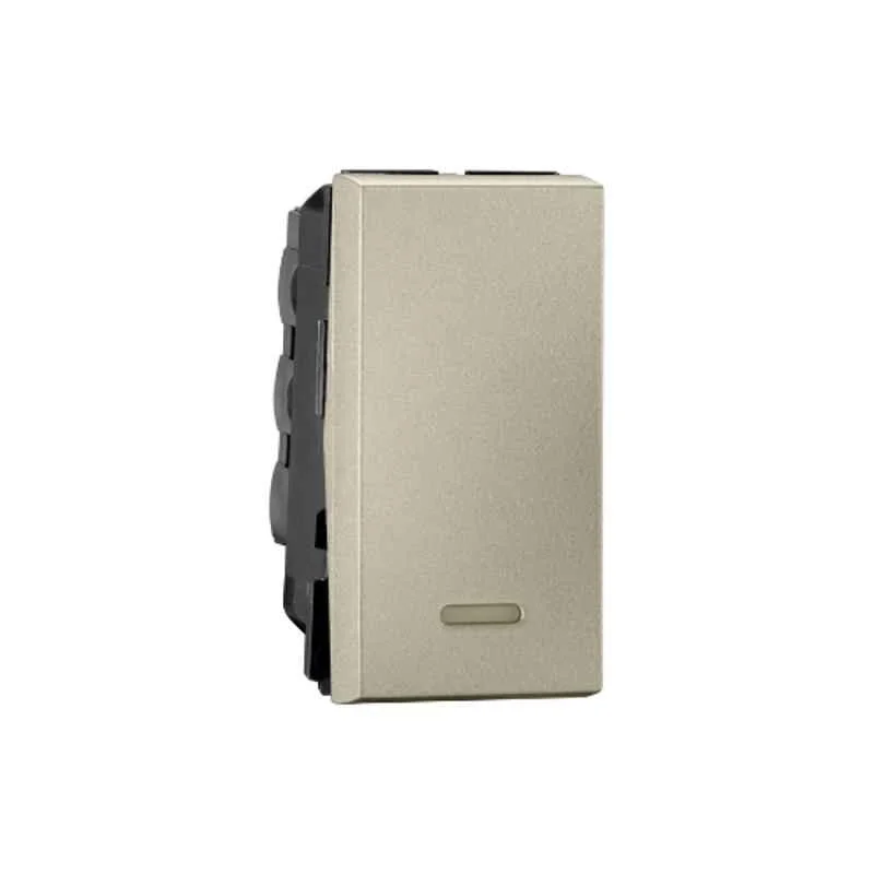 Legrand Arteor 6A 1 Module 1 Way Single Pole Champagne Switch with Indicator, 5748 01