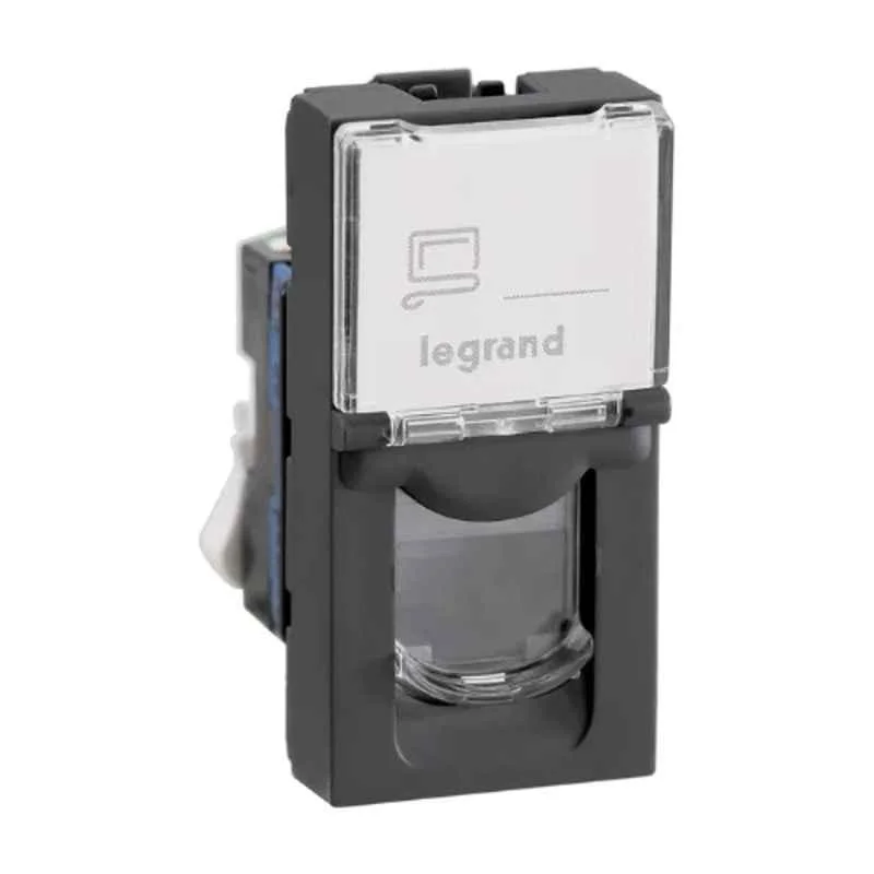 Legrand Lyncus RJ45 UTP CAT6 1 Module Tooless Information Socket with Shutter, 6774 65
