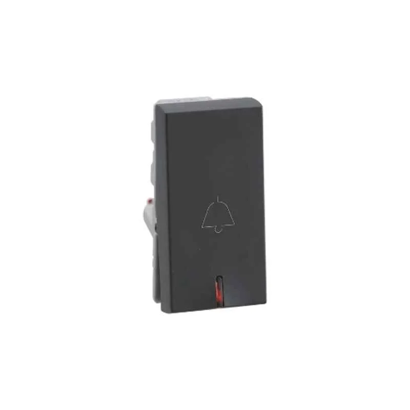 Legrand Lyncus 6A 1 Way 1 Module Chic Grey Bell Push with Indicator, 677421