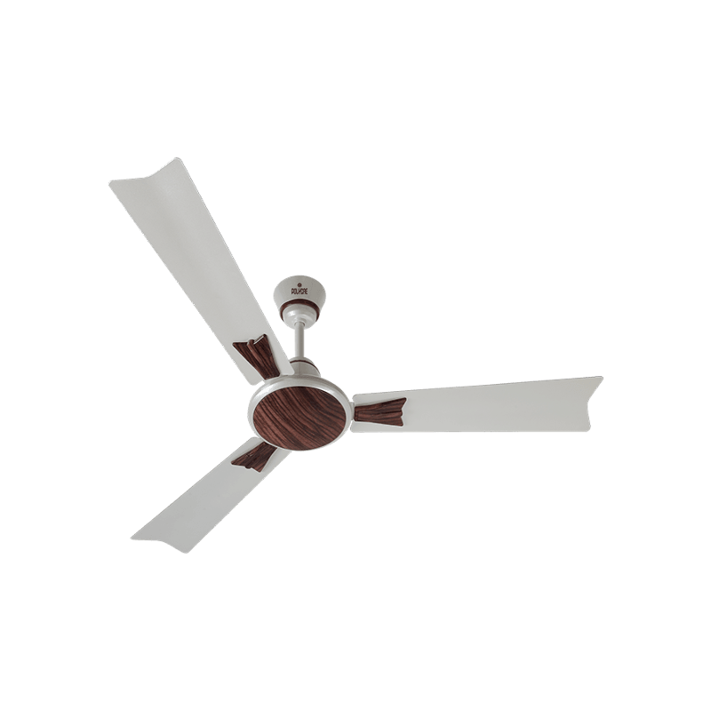 Polycab Woodart 75W 400rpm Pearl White Teak Ceiling Fan, Sweep: 1200 mm