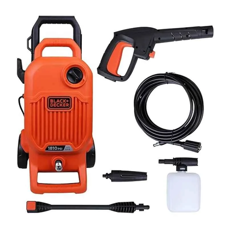 Black+Decker BEPW1800T-IN 1700W 125 bar Plastic Black & Orange Car Pressure Washer