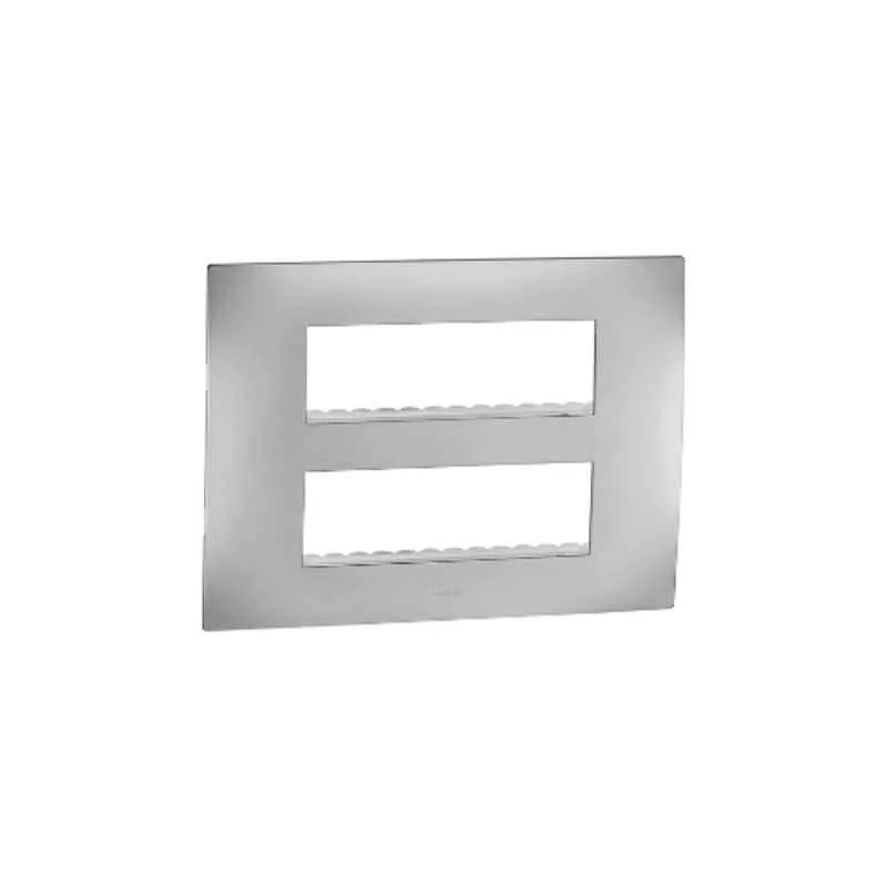Legrand Lyncus 12 Module Polycarbonate Matt Silver Plate with Support Frame, 677612