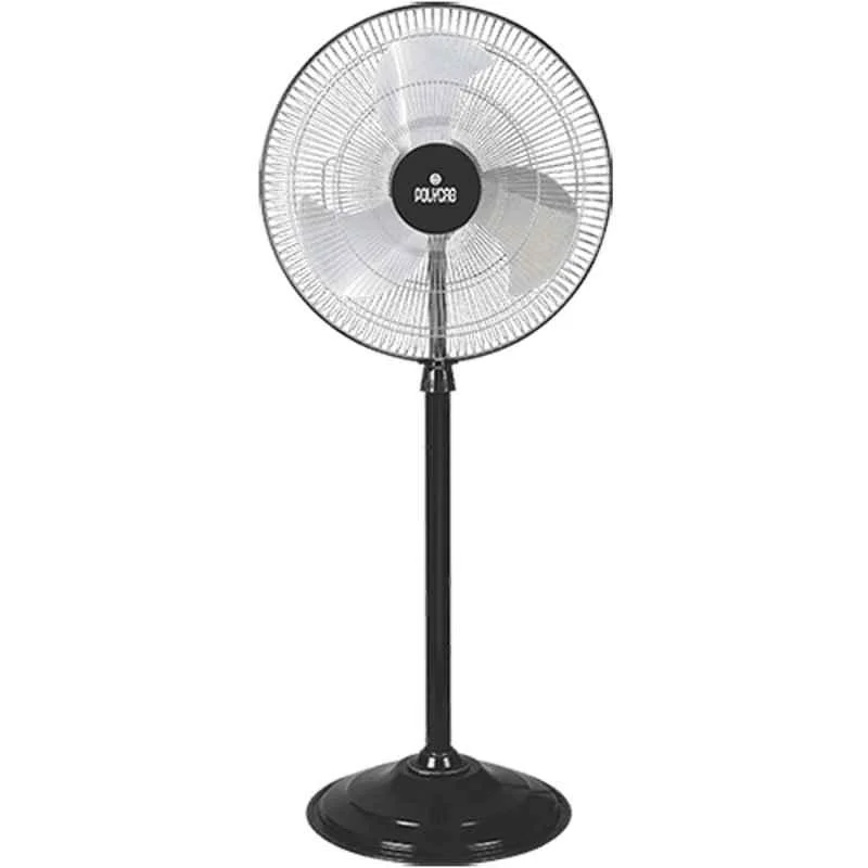 Polycab Maruth Oscillating 110W Black & Silver Pedestal Fan, Sweep: 450 mm