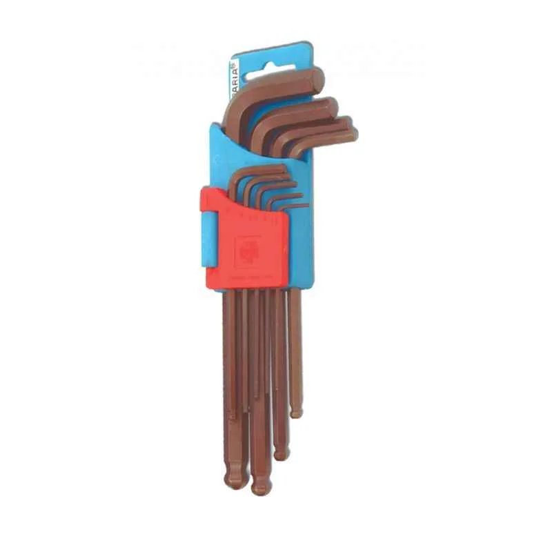 Taparia 10 Pcs Long Ball Point Allen Keys Set in Hanger Packing, KBHI 10L (Pack of 5)
