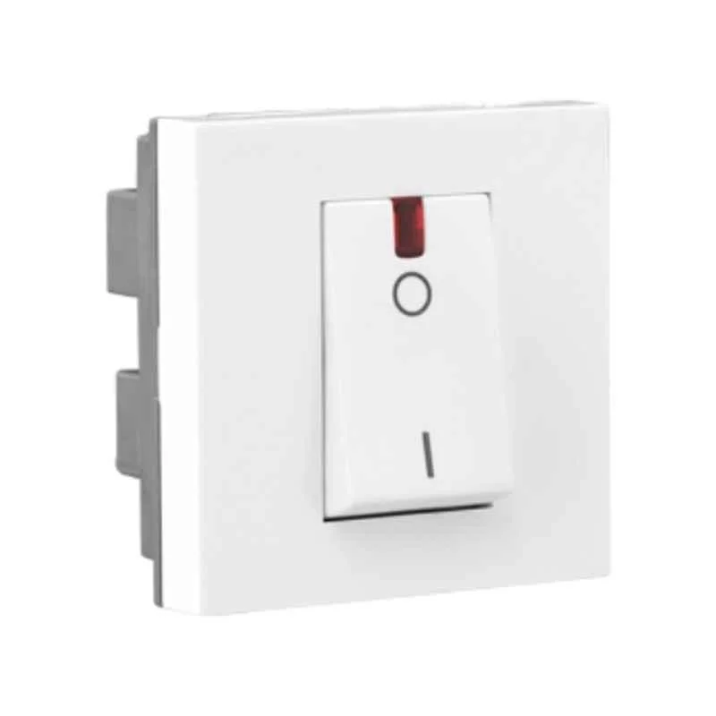 Legrand Allzy 32A 2 Module Polycarbonate White DP Switch with Indicator, 681116