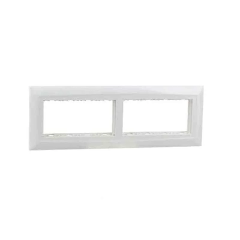 Legrand Britzy 8 Module White Cover Plate with Support Frame, 6734 98