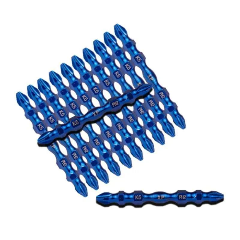 Xtra Power 10 Pcs 65mm K5 & PH2 High Torque Screw Driver Bits Set