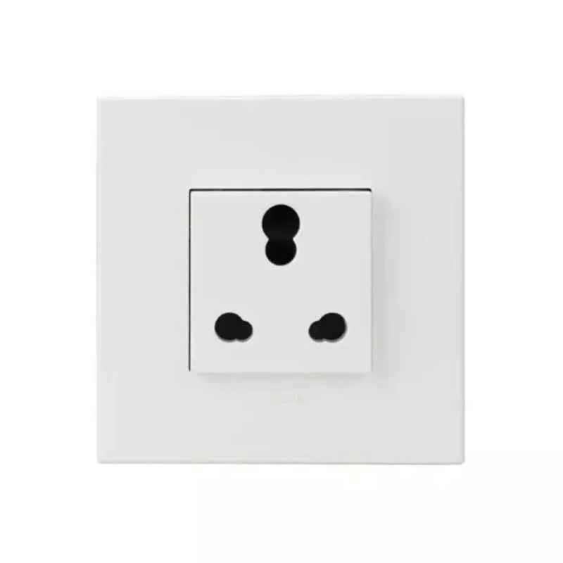 Legrand Myrius 6A 3 Pin 2 Module White Socket with Shutter, 6731 86