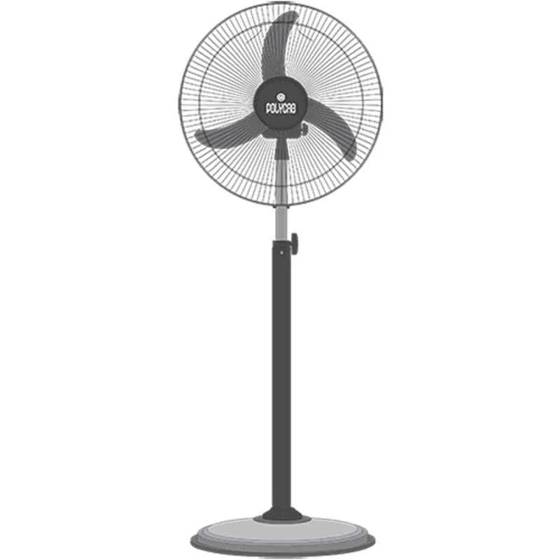 Polycab Toofan Farrata 105W Grey Pedestal Fan, Sweep: 400 mm