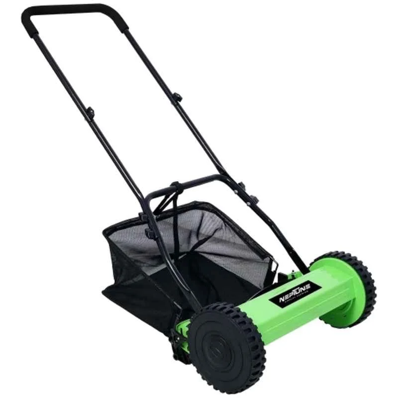 Neptune MLM-16 35 Litre 16 inch Hand Push Manual Lawn Mower with 5 Blades with for Home Garden & Park Greening