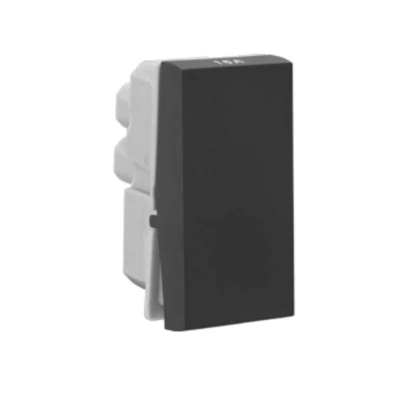 Legrand Allzy 16A 1 Way 1 Module Polycarbonate Matt Black Switch, 681201