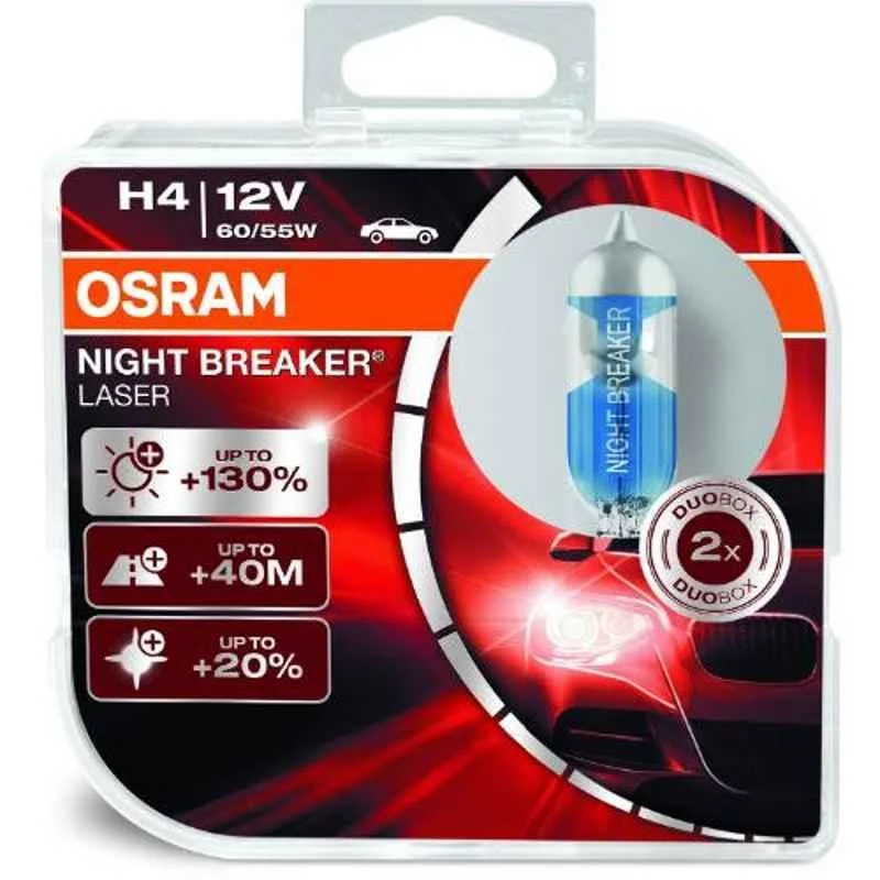 Osram 2 Pcs 55W Halogen White 20x13x6cm Car Lighting Head Light Bulb Set
