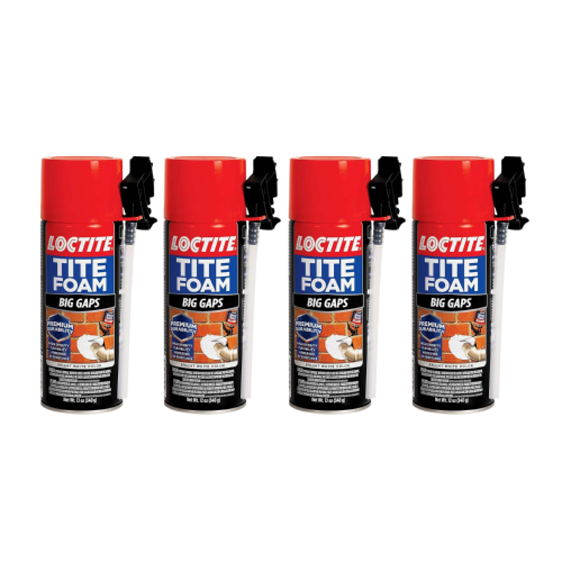 Loctite 340g Tite Foam White Polyurethane Sealant for Large Gaps (Pack of 4)