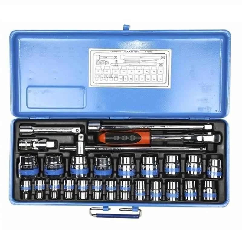 Taparia 27 Pcs 1/2 inch Bi-Hexagonal Square Drive Socket Set, S-14MXL