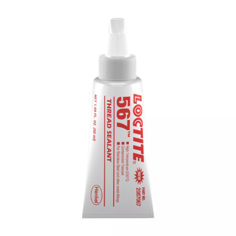 Loctite 567, Threadsealant Seals Tapered Pipe Threads, Highly Lubricating, Oil Tolerance