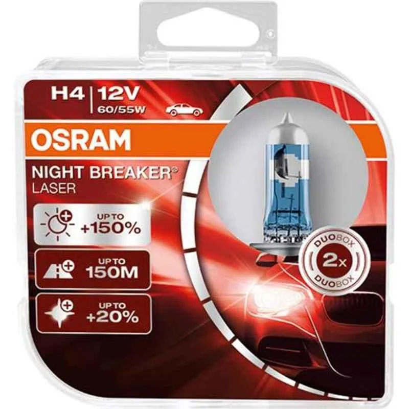 Osram 2 Pcs 55W Halogen 8.2x8.2x8.2cm Car Lighting Head Light Bulb Set