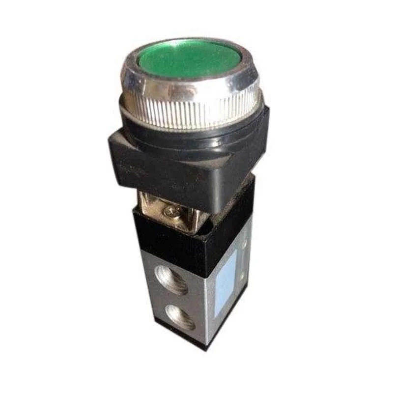 Techno 1/8 inch 3/2 Red Green Push Button, MOV03A