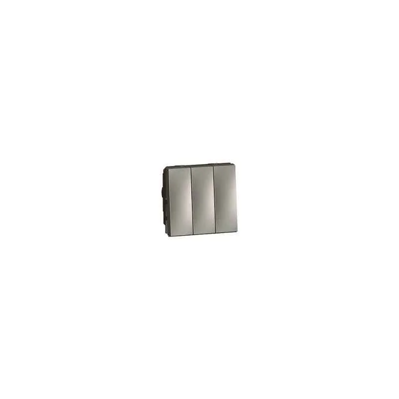 Legrand Arteor 20A 3 Gang 2x2+1x1 Way Square Magnesium Switch, 5725 44