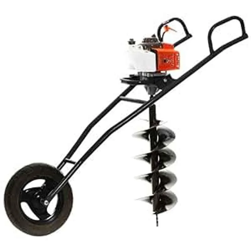 Neptune 3.5HP 63CC 2 Stroke Wheel Operated Earth Auger with 12 inch Drill Bit, AG-63