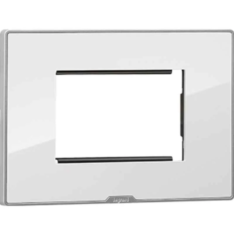Legrand Myrius Nextgen 3 Module Plastic Ice White Plate with Support Frame, 679523