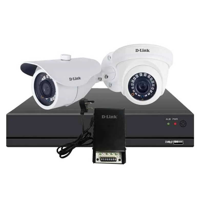 D-Link 30-50m Bullet & Dome CCTV Cameras with DVR Set Up Kit