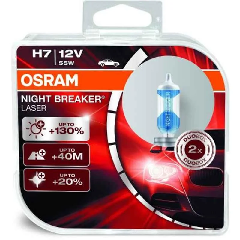 Osram 2 Pcs 12V 55W Halogen Blue 11.4x8.4x5.2cm Car Lighting Head Light Bulb Set