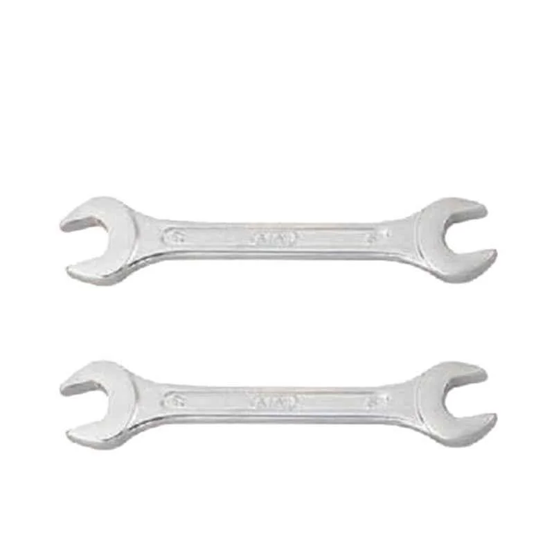 Kendo 30x32 inch Chrome Vanadium Steel Silver Double Open Ended Spanner, SO-12 (Pack of 5)