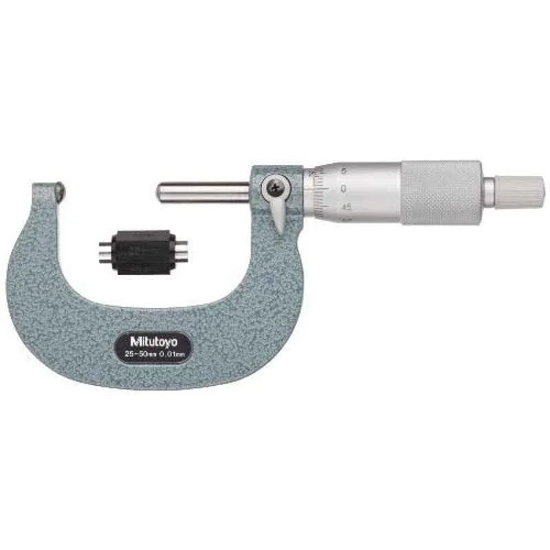 Mitutoyo 25-50mm Ratchet Stop Spherical Face Micrometer, 115-216
