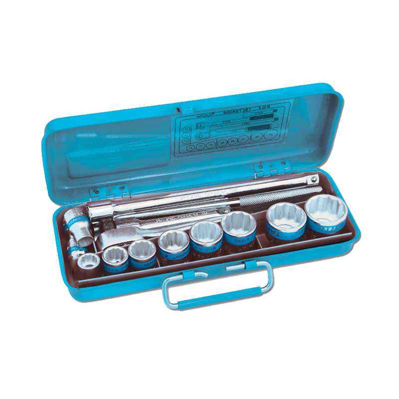 Taparia 27 Pcs 1/2 inch Bi-Hexagonal Square Drive Socket Set, S-11M X L