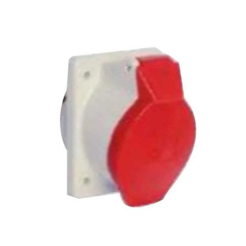 Hensel 32A 3P+E Panel Mounting Straight Socket, 430406 (Pack of 10)