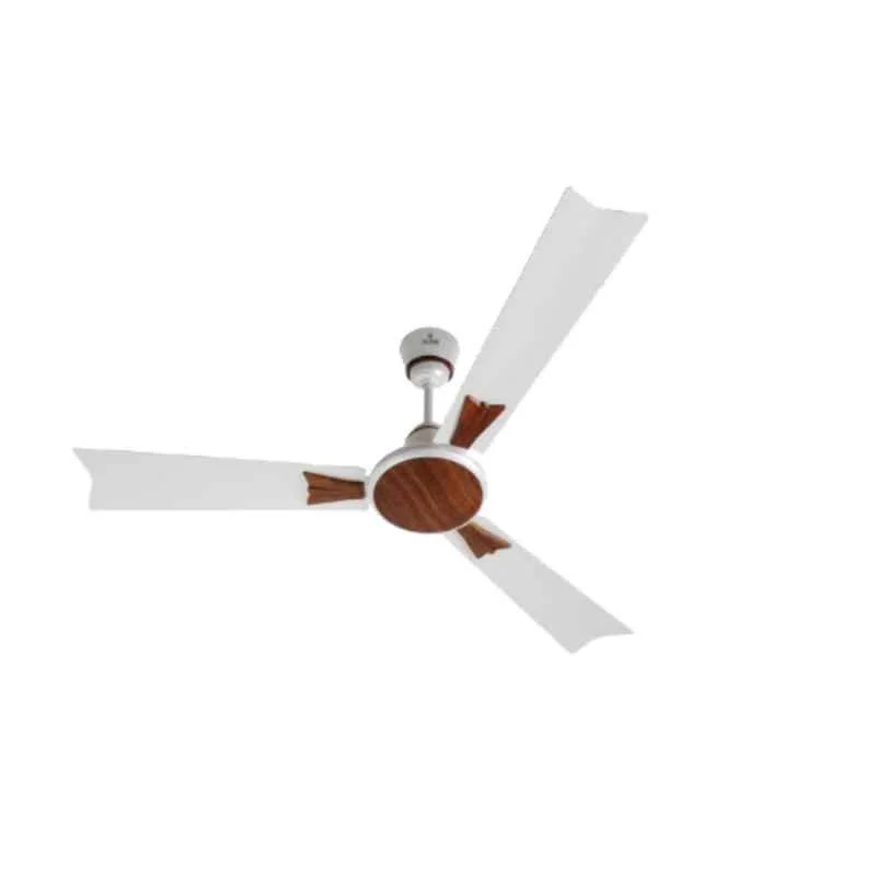 Polycab Woodart Purocoat 75W 400rpm Pearl White Teak Premium Ceiling Fan, FCEPRST241M, Sweep: 1200 mm