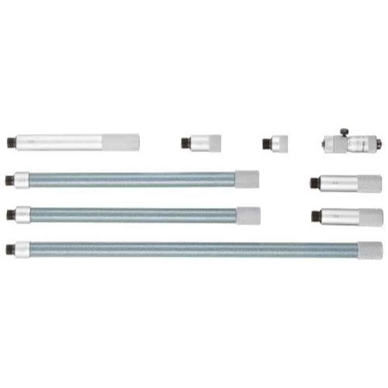 Mitutoyo 50-1000mm Carbide Tipped Face Tubular Vernier Inside Micrometer with 8 Pcs Extension Rod, 137-209