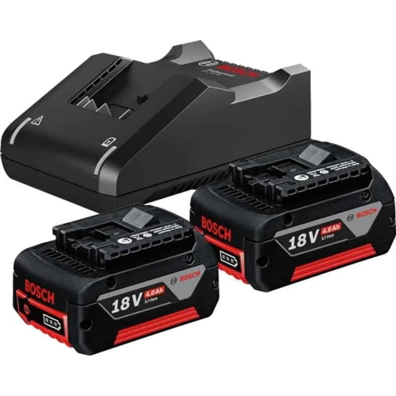 Bosch 2 X GBA 18V 4.0Ah + GAL 18V-40 Professional Cordless Battery & Charger Starter Set
