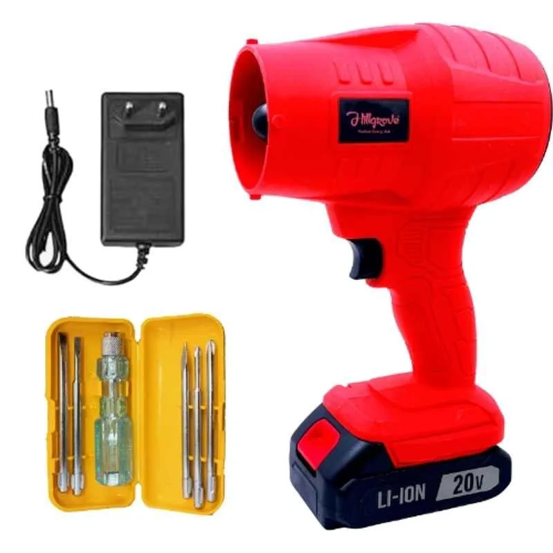 Hillgrove 2Ah 20V Cordless Air Blower with Battery, Charger & Screwdriver Set, HGCM1389M1