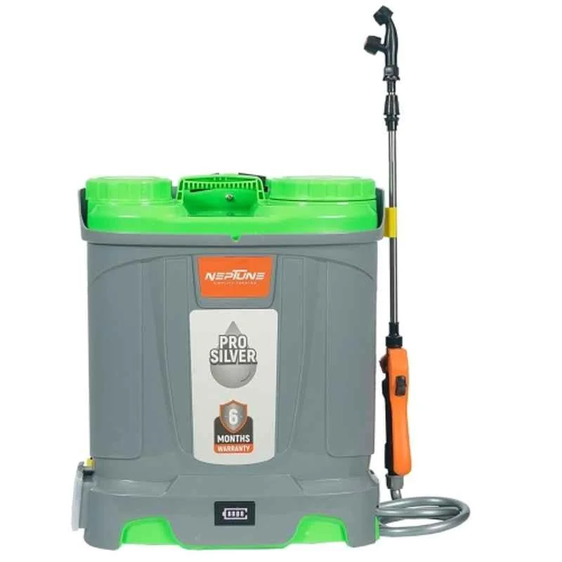 Neptune Silver Pro-12 18 Litre 12V 8Ah Knapsack Battery Sprayer with Telescopic Lance & 4 Nozzles