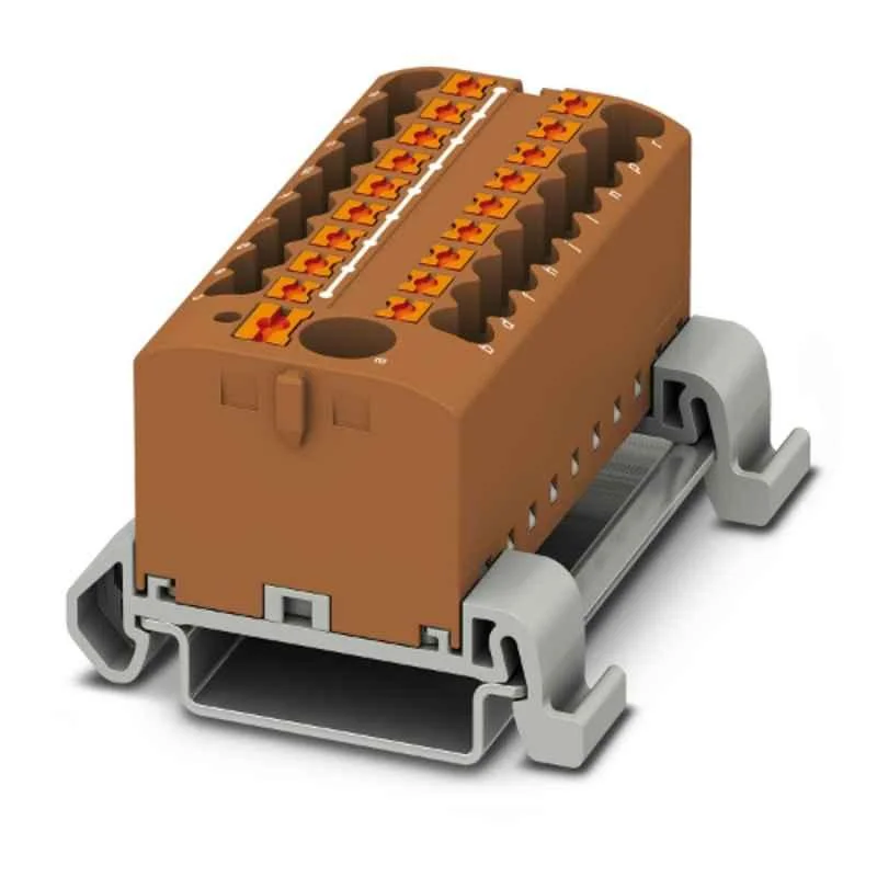 Phoenix Contact PTFIX 6/18X2,5-NS35A BN 690V Polyamide Brown Distribution Block, 3273252