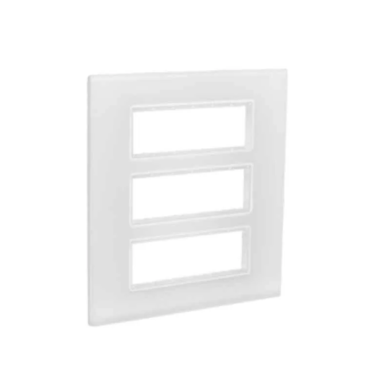 Legrand Allzy 18 Module Polycarbonate Glossy White Cover Plate with Frame, 681310