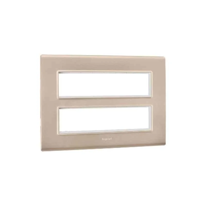 Legrand Allzy 16 Module Polycarbonate Aluminium Champagne Cover Plate with Frame, 681353