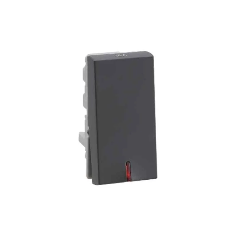 Legrand Lyncus 16A 1 Way 1 Module Chic Grey Switch with Indicator, 677411